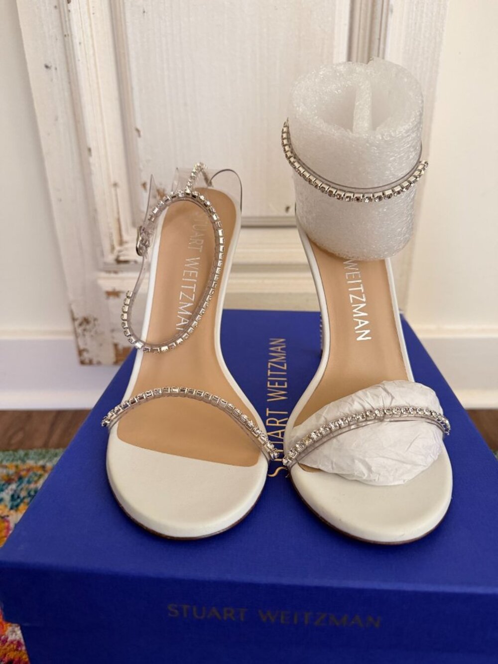 Stuart Weitzman Nudist Glam Crystal Size 39.5, 9 Wedding Prom